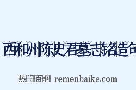 西和州陈史君墓志铭造句是什么意思的图片